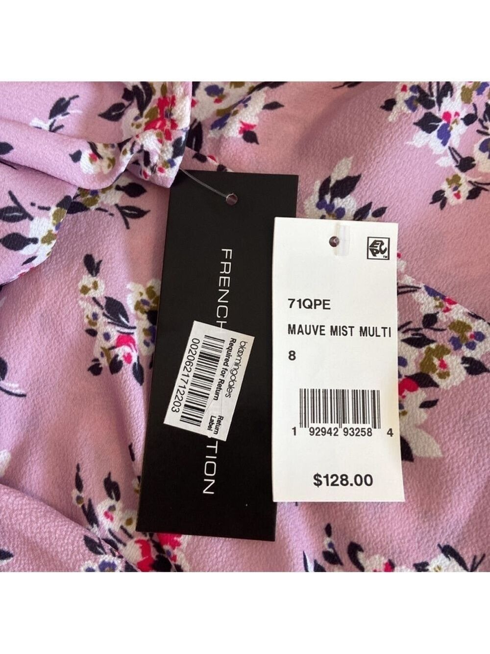 NWT French Connection River Daisy Verona Ruffled Mini Dress in Mauve Mist Floral - Picture 7 of 7